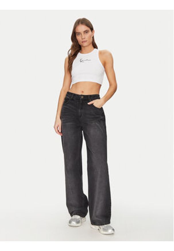 Karl Kani Top 6131302 Biały Cropped Fit. Kolor: biały. Materiał: bawełna