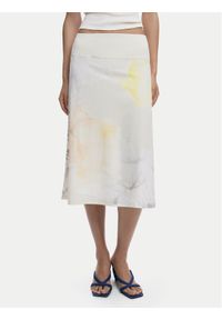 Desigual Spódnica midi Bruma 25WWFK08 Écru Regular Fit. Materiał: bawełna
