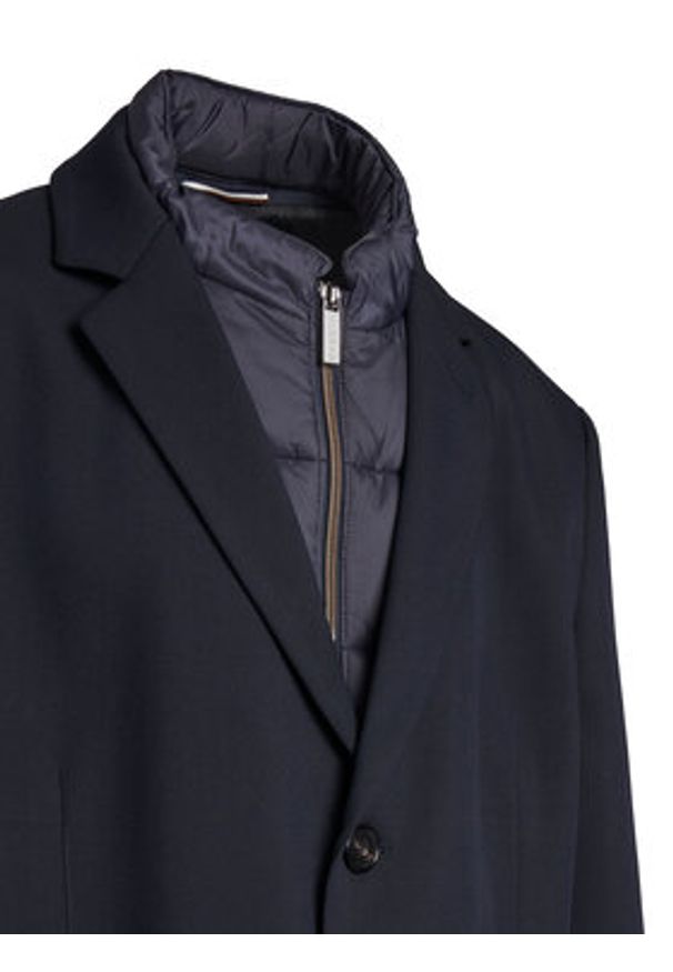 Bugatti Płaszcz wełniany 821628-84221 D Granatowy Regular Fit. Kolor: niebieski. Materiał: syntetyk