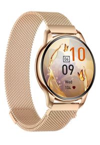 Maxcom Ecowatch 3 złoty. Rodzaj zegarka: smartwatch. Kolor: złoty. Materiał: mesh. Styl: sportowy, casual, klasyczny, elegancki #4