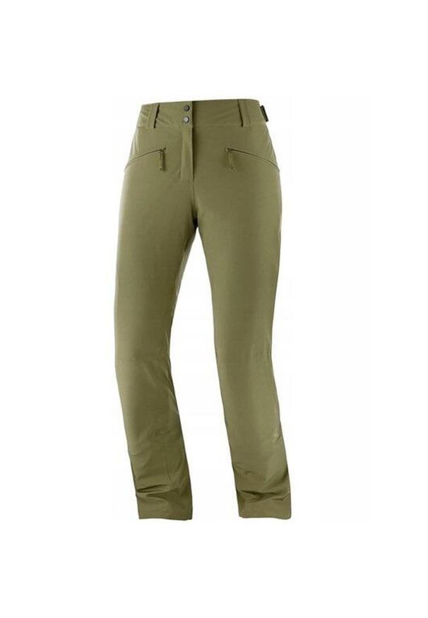 salomon - Spodnie zimowe na narty i snowboard damskie Salomon EDGE. Kolor: zielony. Materiał: materiał, poliester, elastan. Sezon: zima. Sport: snowboard, narciarstwo