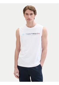 Tom Tailor Tank top 1041866 Biały Regular Fit. Kolor: biały. Materiał: bawełna