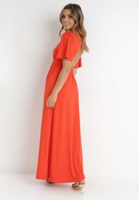 Born2be - Czerwona Sukienka Naude. Okazja: na ślub cywilny, na wesele. Kolor: czerwony. Wzór: gładki, jednolity, kolorowy. Typ sukienki: rozkloszowane. Styl: elegancki, wizytowy. Długość: maxi