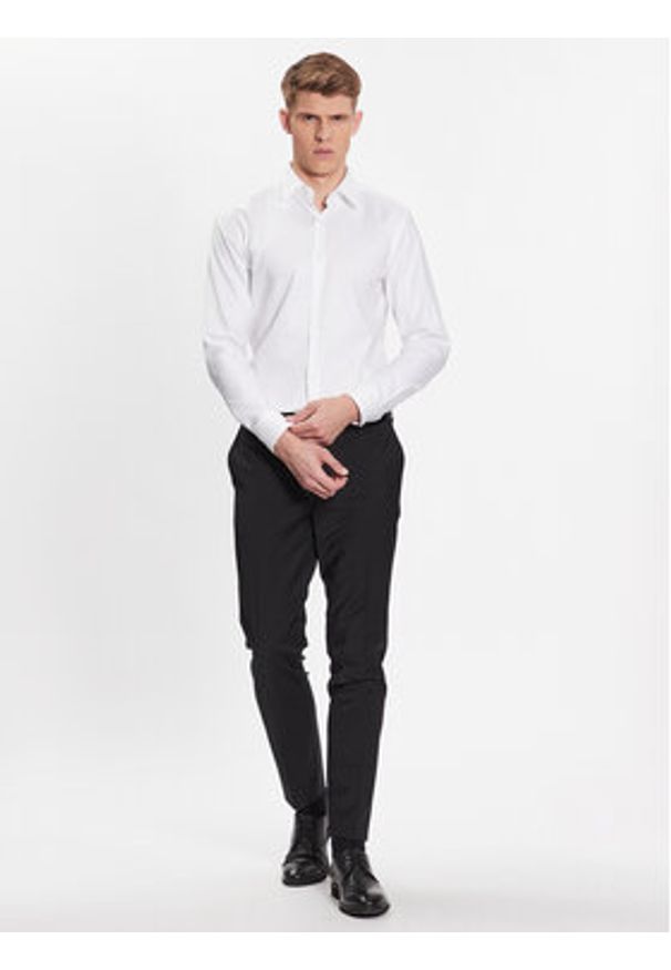BOSS - Boss Koszula 50470583 Biały Slim Fit. Kolor: biały. Materiał: bawełna