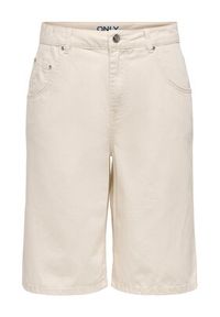 only - ONLY Bermudy Mate 15374734 Kremowy Loose Fit. Kolor: kremowy. Materiał: bawełna #7