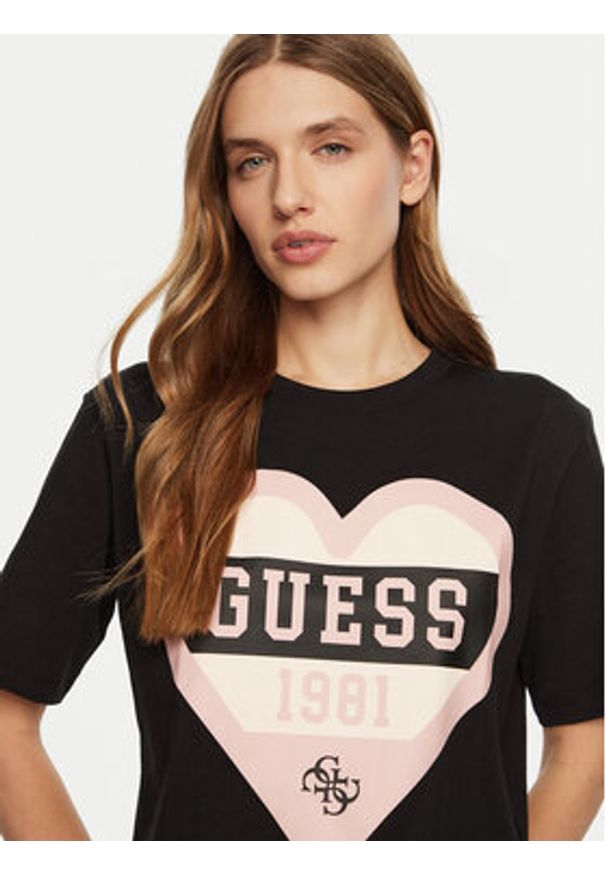 Guess T-Shirt V5RI01 I3Z14 Czarny Regular Fit. Kolor: czarny. Materiał: bawełna