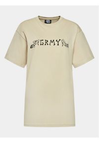 Grimey T-Shirt GA689 Beżowy Urban Fit. Kolor: beżowy. Materiał: bawełna