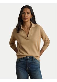 Lauren Ralph Lauren - LAUREN RALPH LAUREN Sweter 200P14056004 Beżowy Regular Fit. Kolor: beżowy. Materiał: bawełna #1