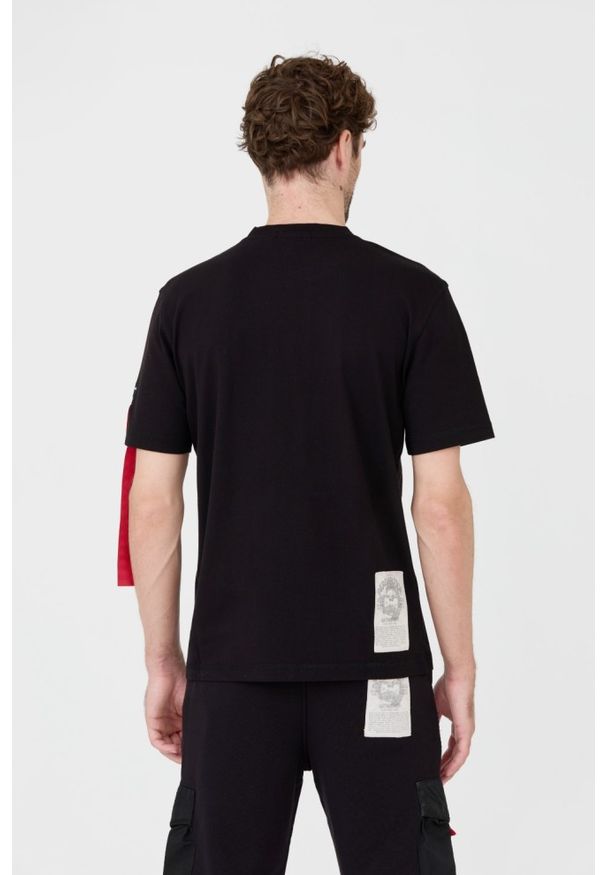 Aeronautica Militare - AERONAUTICA MILITARE Czarny męski bawełniany t-shirt, Rozmiar 3XL. Kolor: czarny. Materiał: bawełna