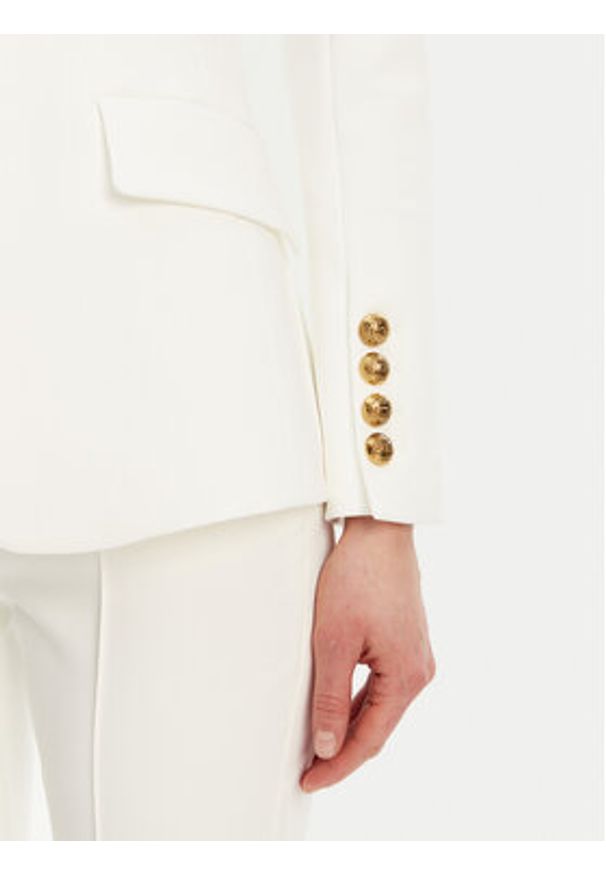 Elisabetta Franchi Marynarka GI-144-51E2-V560 Biały Regular Fit. Kolor: biały. Materiał: syntetyk