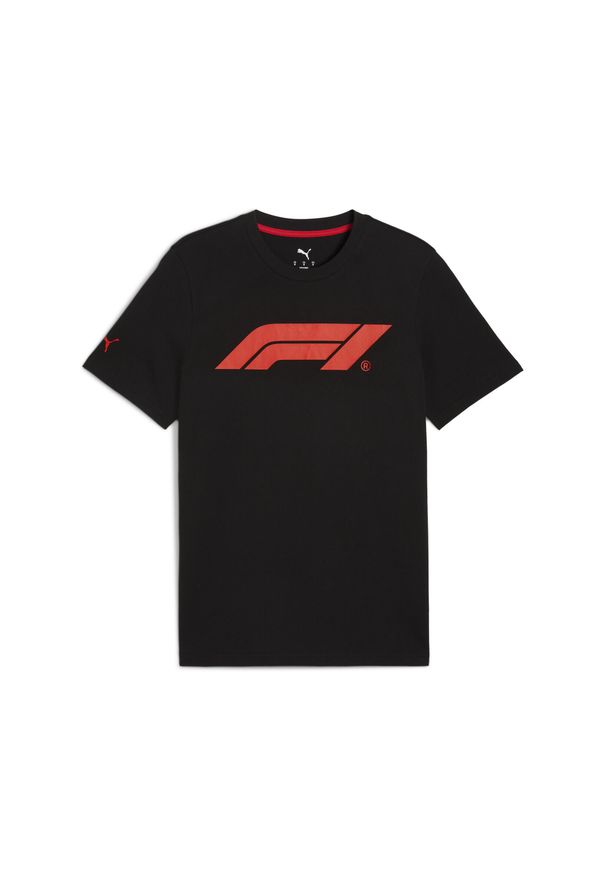 Puma - Męska koszulka F1® Essentials z logo PUMA. Kolor: czarny. Wzór: nadruk