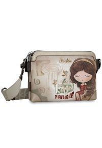 Torebka damska Anekke, listonoszka na ramię z regulowanym paskiem i 2 komorami, beżowa, 42703-160. Kolor: beżowy. Wzór: aplikacja. Materiał: zdobione. Styl: casual. Rodzaj torebki: na ramię #7