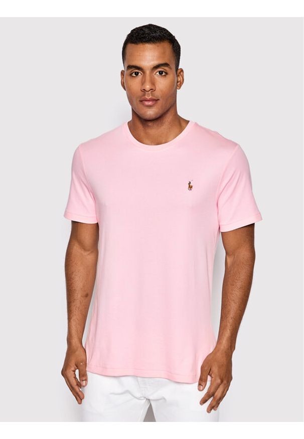 Polo Ralph Lauren T-Shirt 710740727010 Różowy Slim Fit. Typ kołnierza: polo. Kolor: różowy. Materiał: bawełna