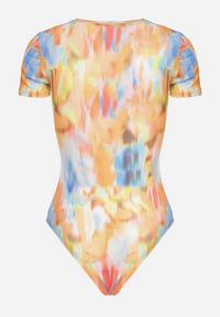 Born2be - Pomarańczowe Siateczkowe Body Tie-Dye z Wiskozą Monlea. Kolor: pomarańczowy. Materiał: wiskoza. Sezon: lato #5