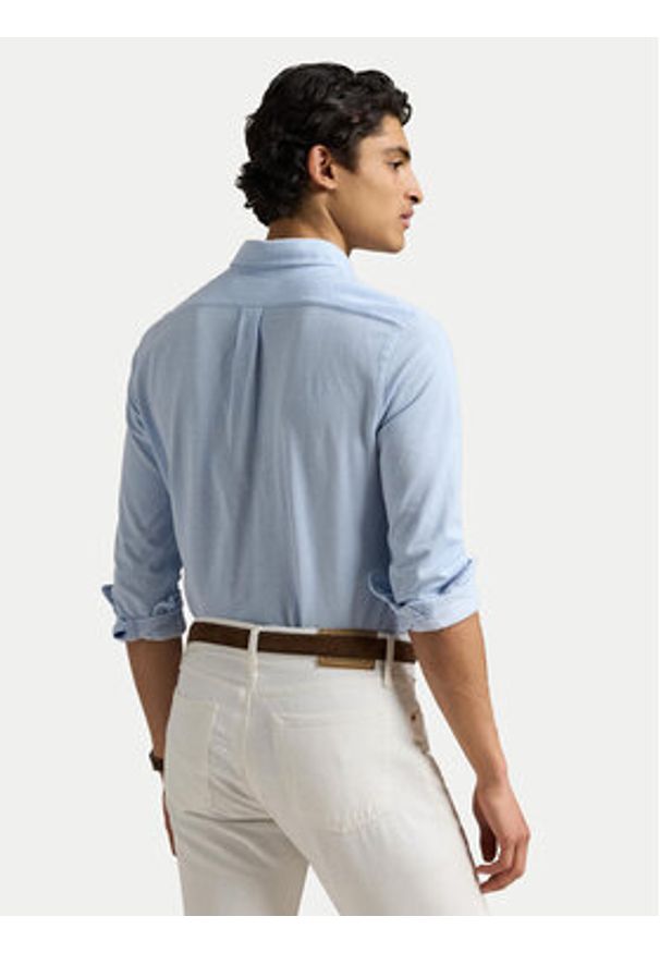 Polo Ralph Lauren Koszula 710932545013 Błękitny Slim Fit. Typ kołnierza: polo. Kolor: niebieski. Materiał: bawełna