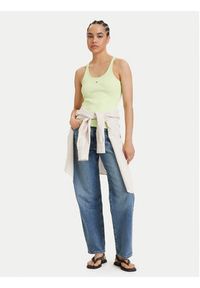 Tommy Jeans Top Racerback DW0DW22264 Zielony jasny Slim Fit. Kolor: zielony. Materiał: bawełna #2