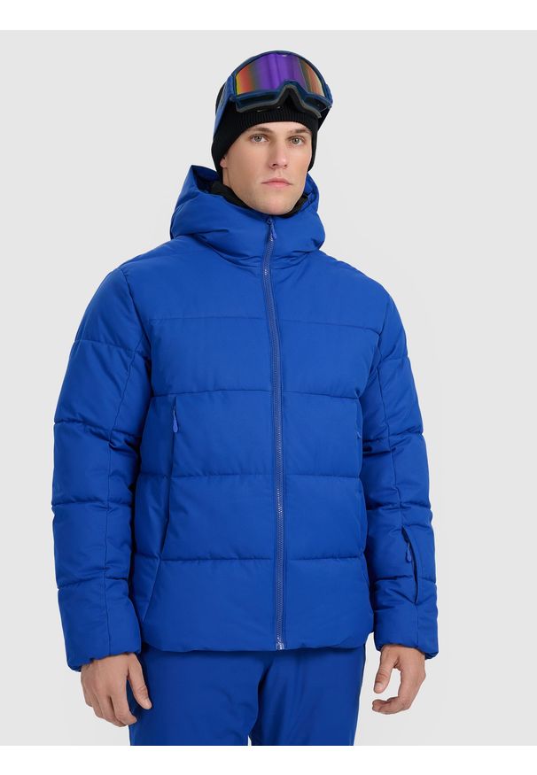 4f - 4F Kurtka narciarska membrana 5000 męska - niebieska XXL. Kolor: niebieski. Materiał: poliester, materiał. Wzór: gładki. Sezon: zima
