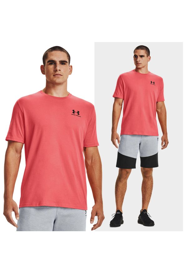 Under Armour - Koszulka fitness męska UNDER ARMOUR Sportstyle z krótkim rękawem. Kolor: różowy. Długość rękawa: krótki rękaw. Długość: krótkie. Sport: fitness