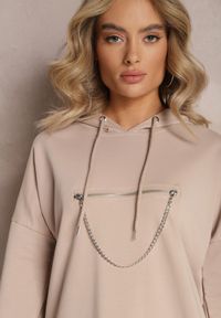 Renee - Beżowy Komplet Dresowy z Bawełny Epique. Kolor: beżowy. Materiał: bawełna, dresówka