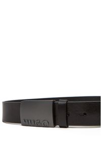 Hugo - HUGO Pasek Męski 50542501 Czarny. Kolor: czarny. Materiał: skóra