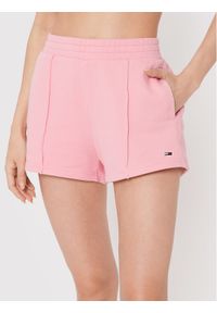 Tommy Jeans Szorty sportowe Essential DW0DW12626 Różowy Regular Fit. Kolor: różowy. Materiał: bawełna