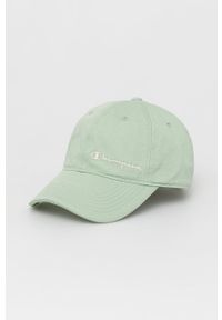 Champion czapka bawełniana kolor zielony z aplikacją. Kolor: zielony. Materiał: bawełna. Wzór: aplikacja