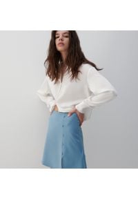 Reserved - Rozkloszowana spódnica mini - Niebieski. Kolor: niebieski #1