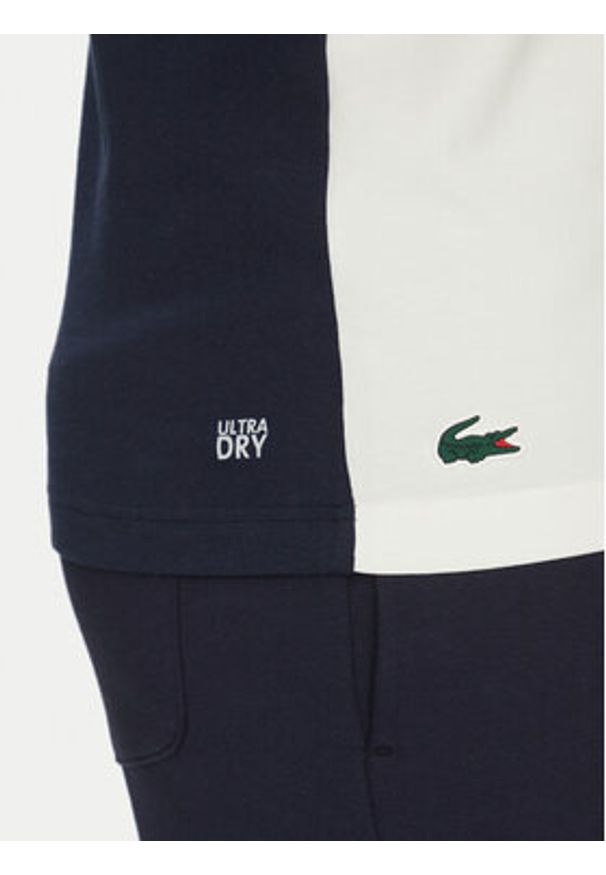 Lacoste T-Shirt TH0031 Granatowy Regular Fit. Kolor: niebieski. Materiał: bawełna, syntetyk