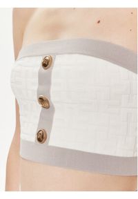 Elisabetta Franchi Bluzka TK-15B-42E2-004477 Biały Slim Fit. Kolor: biały. Materiał: syntetyk, wiskoza #5