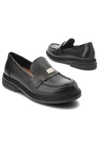 Czarne Mokasyny Armodo Eleganckie Obuwie Damskie. Okazja: na co dzień, do pracy. Zapięcie: klamry. Kolor: czarny. Materiał: skóra. Styl: elegancki #5