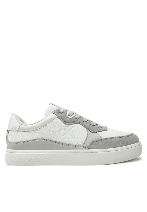 Calvin Klein Jeans Sneakersy Classic Cupsole Mg Wmm YM0YM01153 Biały. Kolor: biały. Materiał: skóra