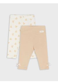 Sinsay - Legginsy ze wzorkiem 2 pack - kremowy. Kolor: kremowy