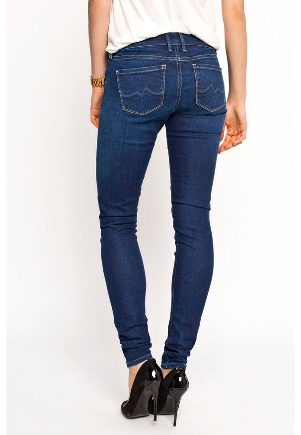 Pepe Jeans - Jeansy Soho. Kolor: niebieski. Wzór: aplikacja