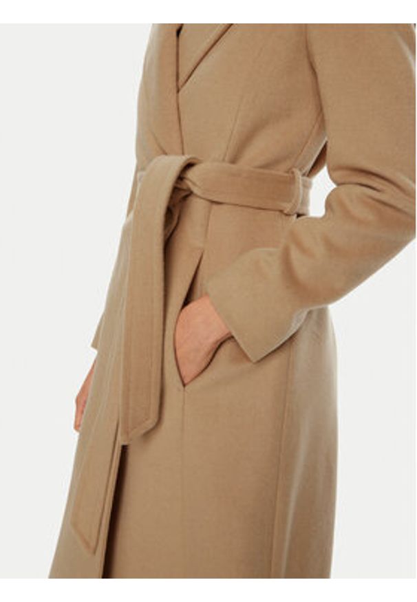 Lauren Ralph Lauren - LAUREN RALPH LAUREN Płaszcz wełniany 297962169002 Beżowy Regular Fit. Kolor: beżowy. Materiał: wełna