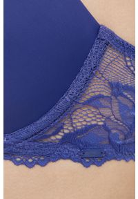 Calvin Klein Underwear Biustonosz kolor granatowy gładki. Kolor: niebieski. Rodzaj stanika: odpinane ramiączka. Wzór: gładki