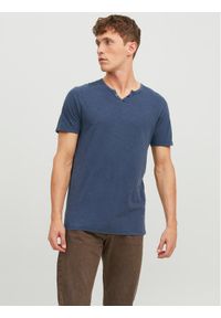 Jack & Jones - Jack&Jones T-Shirt Split 12164972 Granatowy Standard Fit. Kolor: niebieski. Materiał: bawełna