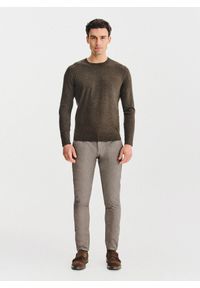 Pako Lorente - PAKO LORENTE – Brązowy sweter męski o-neck. Okazja: na co dzień. Kolor: zielony, brązowy. Materiał: poliester, wiskoza. Sezon: jesień. Styl: casual #10