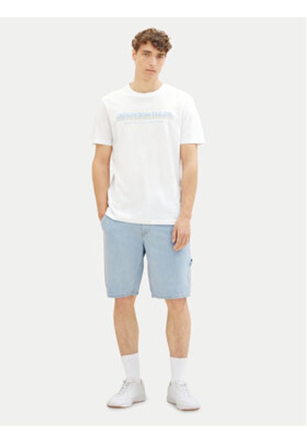 Tom Tailor Denim T-Shirt 1037653 Biały Basic Fit. Kolor: biały. Materiał: bawełna
