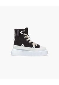 Inuikii - INUIKII MATILDA CANVAS HIGH Sneakersy damskie. Okazja: na co dzień, na spacer. Wysokość cholewki: przed kolano. Kolor: czarny. Materiał: guma, materiał. Szerokość cholewki: normalna. Sezon: lato. Sport: turystyka piesza