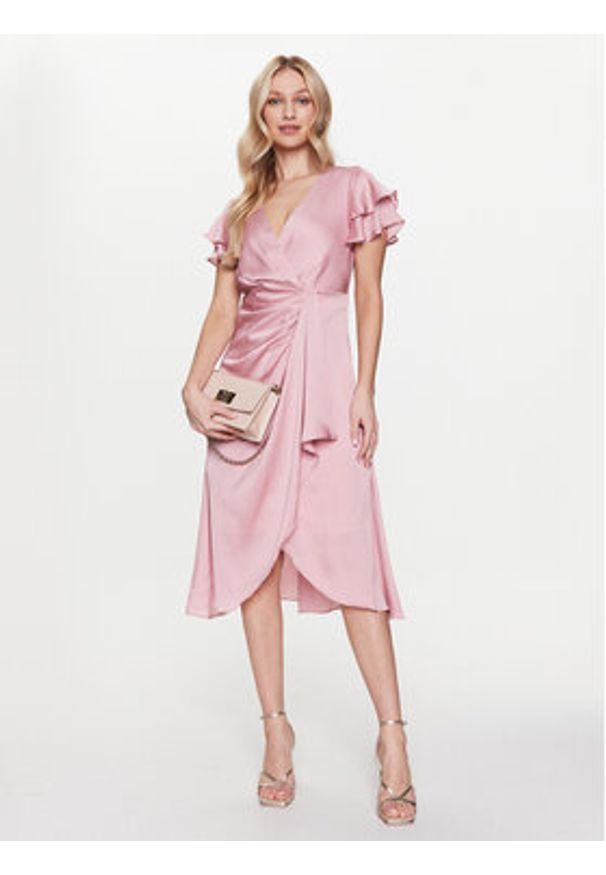 DKNY Sukienka koktajlowa DD2KM406 Różowy Regular Fit. Kolor: różowy. Materiał: syntetyk. Styl: wizytowy