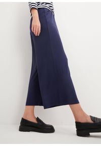 bonprix - Spodnie z dżerseju 7/8, z lejącej mieszanki wiskozy. Kolor: niebieski. Materiał: jersey, wiskoza #2