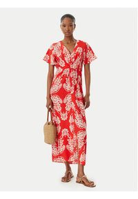 LOLA CASADEMUNT Sukienka letnia LS2616137 Czerwony jasny Regular Fit. Kolor: czerwony. Materiał: wiskoza. Sezon: lato #4