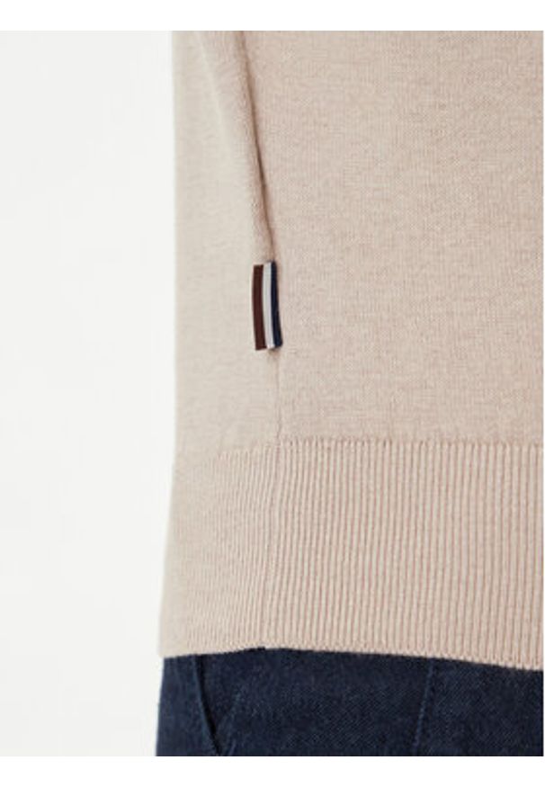 Bugatti Golf 7700-85520D Beżowy Regular Fit. Typ kołnierza: golf. Kolor: beżowy. Materiał: bawełna