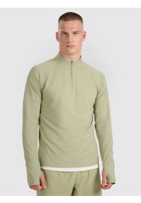 4f - 4F Bluza do biegania regular szybkoschnąca męska - oliwkowa/khaki L. Kolor: brązowy, wielokolorowy, oliwkowy