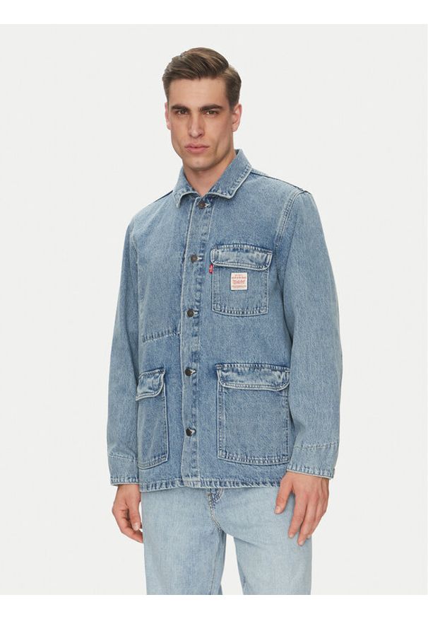 Levi's® Kurtka jeansowa Engineer A0744-0003 Niebieski Relaxed Fit. Kolor: niebieski. Materiał: bawełna