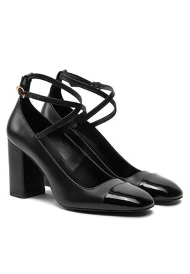 Stuart Weitzman Czółenka Eden Strap 85 SK085 Czarny. Kolor: czarny. Materiał: skóra