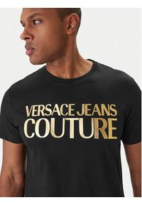 Versace Jeans Couture T-Shirt 80GAHT00 CJ00T Czarny Regular Fit. Kolor: czarny. Materiał: bawełna #3