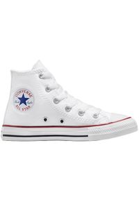 Trampki Converse Chuck Taylor All Star Hi, Dzieci. Okazja: na co dzień. Kolor: biały. Materiał: materiał. Model: Converse All Star