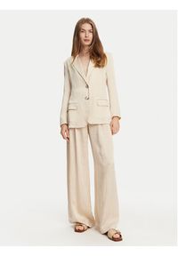 Marella Spodnie palazzo Silico 2513131125 Écru Wide Leg. Materiał: acetat