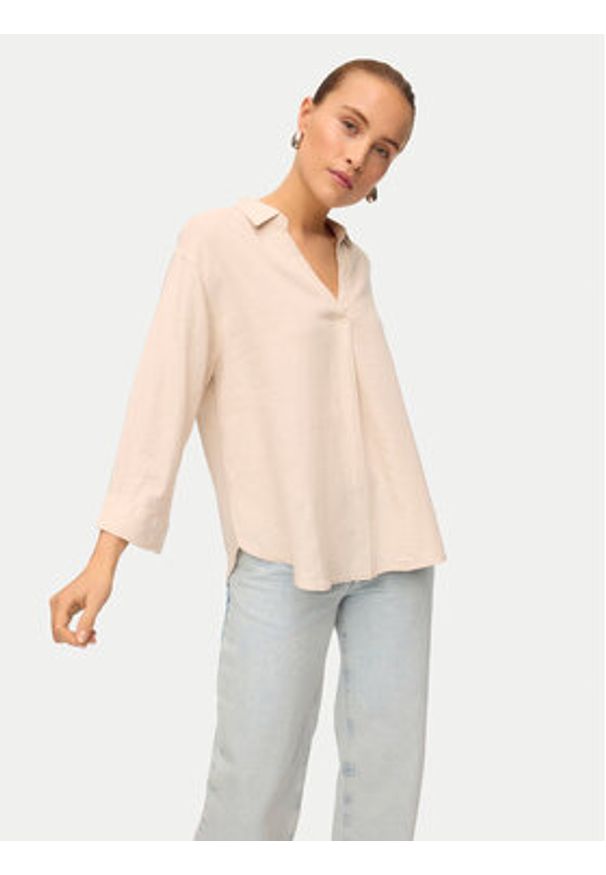 Vero Moda Bluzka Linn 10310759 Beżowy Loose Fit. Kolor: beżowy. Materiał: wiskoza